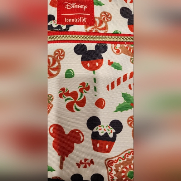 LOUNGEFLY Disney Mickey Mouse  Holiday Treats Passport Crossbody Bag - Picture 7 of 7